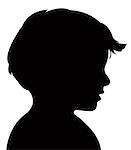 boy head silhouette, vector