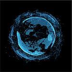 new technology and virtual sphere globe blue hologram