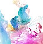 Acrylic colors in water. Abstract background.