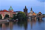 Prague Charles Bridge at Dusk