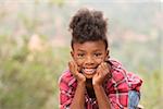 Close Up portrait of cute African American little girl