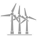 minimalistic illustration of wind generators, eps10 vector