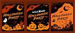 Halloween vector background banners. Pumpkin head, zombie hand, halloween symbols. Halloween silhouette for halloween party flyer invite card design. Halloween night background, ghost, banner, zombie