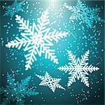 Christmas snowflakes on a colorful background. Vector illustration.