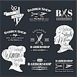 Set of Retro Barber Shop Labels, Logo, Signs, Badges. Barbershop Vector Design Element. You Can Use it for Signboard, Signage or Just Design Element for Your Work.