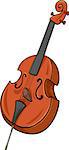 Cartoon Illustration of Double Bass Musical Instrument Clip Art