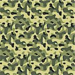 Seamless editable military pattern with green camouflage