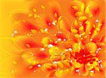 Abstract vector fractal with autumn leaves and rowan. EPS10 vector illustration.