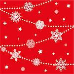 Winter background with snowflakes on a red background. Vector