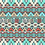 Vector seamless pattern with colorful aztec design elements