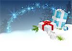 Christmas Surprise with Sparkling Effect - Background Illustration, Vector