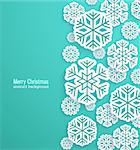 Christmas background with paper snowflakes. Vector illustration.