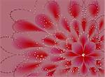 Abstract vector fractal resembling a flower on pink background. EPS10 vector illustration.
