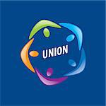 Abstract vector logo colored people in the Union