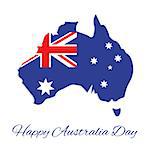 Australia map for Australia Day. 26 january Happy Australia Day. Vector Illustration