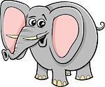 Cartoon Illustration of African Elephant Animal Character