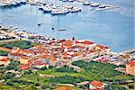 Town of Seget aerial view, Dalmatia, Croatia
