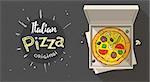 Box with italian pizza. Eps10 vector illustration