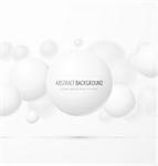 Abstract white realistic sphere background. Vector illustration