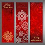 Merry Christmas and winter theme web banners. Vector illustration