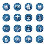 Medical and Health Care Icons Set. Flat Design. Isolated. Long Shadow.