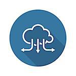 Accelerate Your Cloud Icon. Business Concept. Flat Design. Long Shadow. Isolated Illustration.