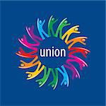 Abstract vector logo colored people in the Union