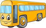 Cartoon Illustration of School Bus Vehicle Character