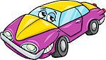 Cartoon Illustration of Classic Oldschool Car Vehicle Character