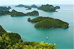 Tropical islands of Archipelago of Ang Thong -  National Marine Park near Koh Samui, Thailand. The archipelago comprises of some forty plus islands, mostly uninhabited.