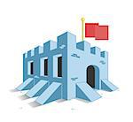 Little old fortress. Vector illustration