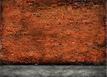 red old brick wall with foreground