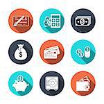 Finance Icons with Shadow. Editable EPS vector format