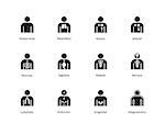 Human Body Systems icons on white background. Vector illustration.
