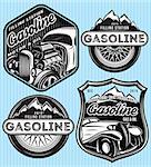 vector stylish set of badges for advertising gasoline