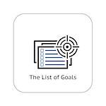 The List of Goals Icon. Business Concept. Flat Design. Isolated Illustration.