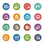 Flat Design Protection and Security Icons Set.  Isolated Illustration.