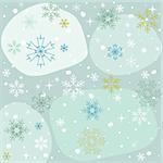 Winter snowflakes blue background
