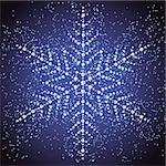 Christmas snowflake on a colorful background. Vector illustration.