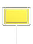 3d information sign of yellow color. Object isolated on white background