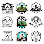 Retro vector vintage camp label and logo graphics. Camping outdoor, adventure and explorer. Simple and nice design. Travel and Exploration the world