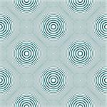 Seamless circles and rings pattern. Geometric checked texture. Vector art.