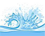 Vector illustration of a blue water splash