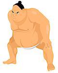 Vector illustration of a big sumo wrestler