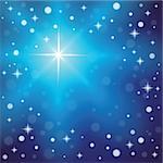 Christmas snowflakes on a blue background. Vector illustration.