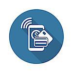 Mobile Payment Icon. Flat Design. Business Concept. Isolated Illustration.