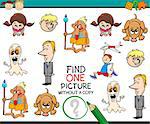 Cartoon Illustration of Educational Picture Search Task for Preschool Kids