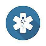 Star of Life Icon. Flat Design. Isolated.