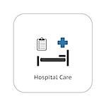 Hospital Care and Medical Services Icon. Flat Design. Isolated.
