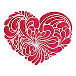 stylized red heart - love symbol, vector illustrations